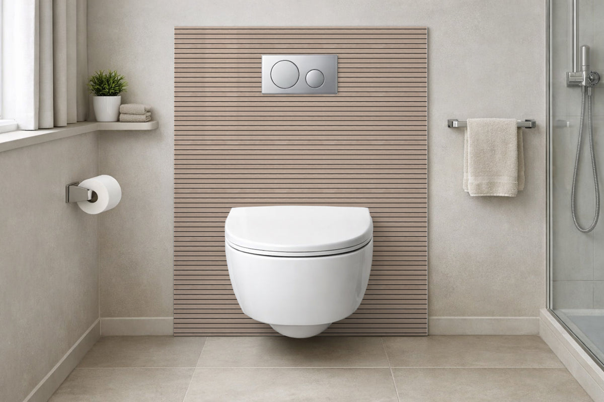 Toilettenrückwand Holzoptik
