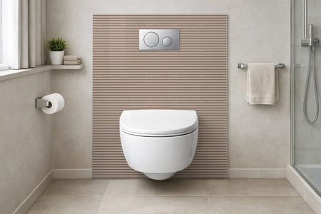 Toilettenrückwand Holzoptik
