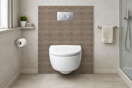 Toilettenrückwand Holzoptik