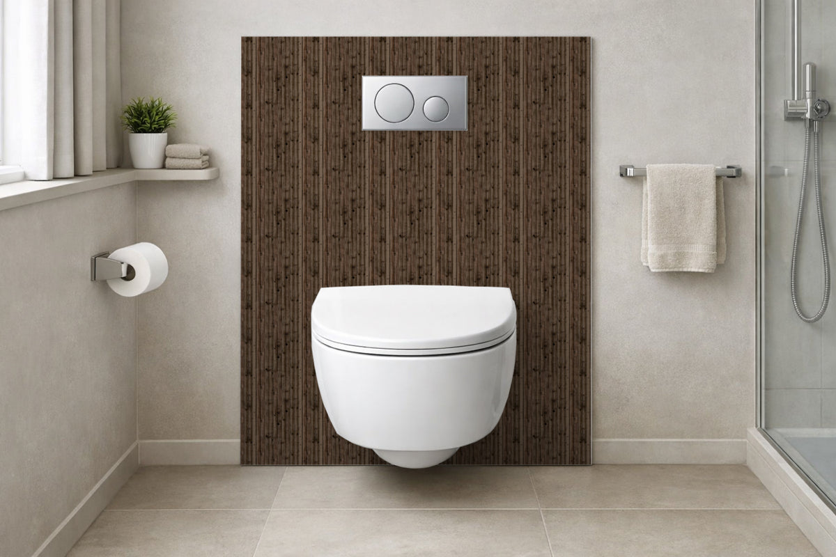 Toilettenrückwand Holzoptik