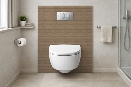 Toilettenrückwand Holzoptik