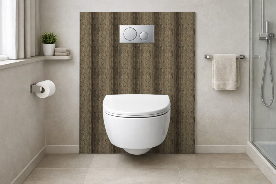 Toilettenrückwand Holzoptik