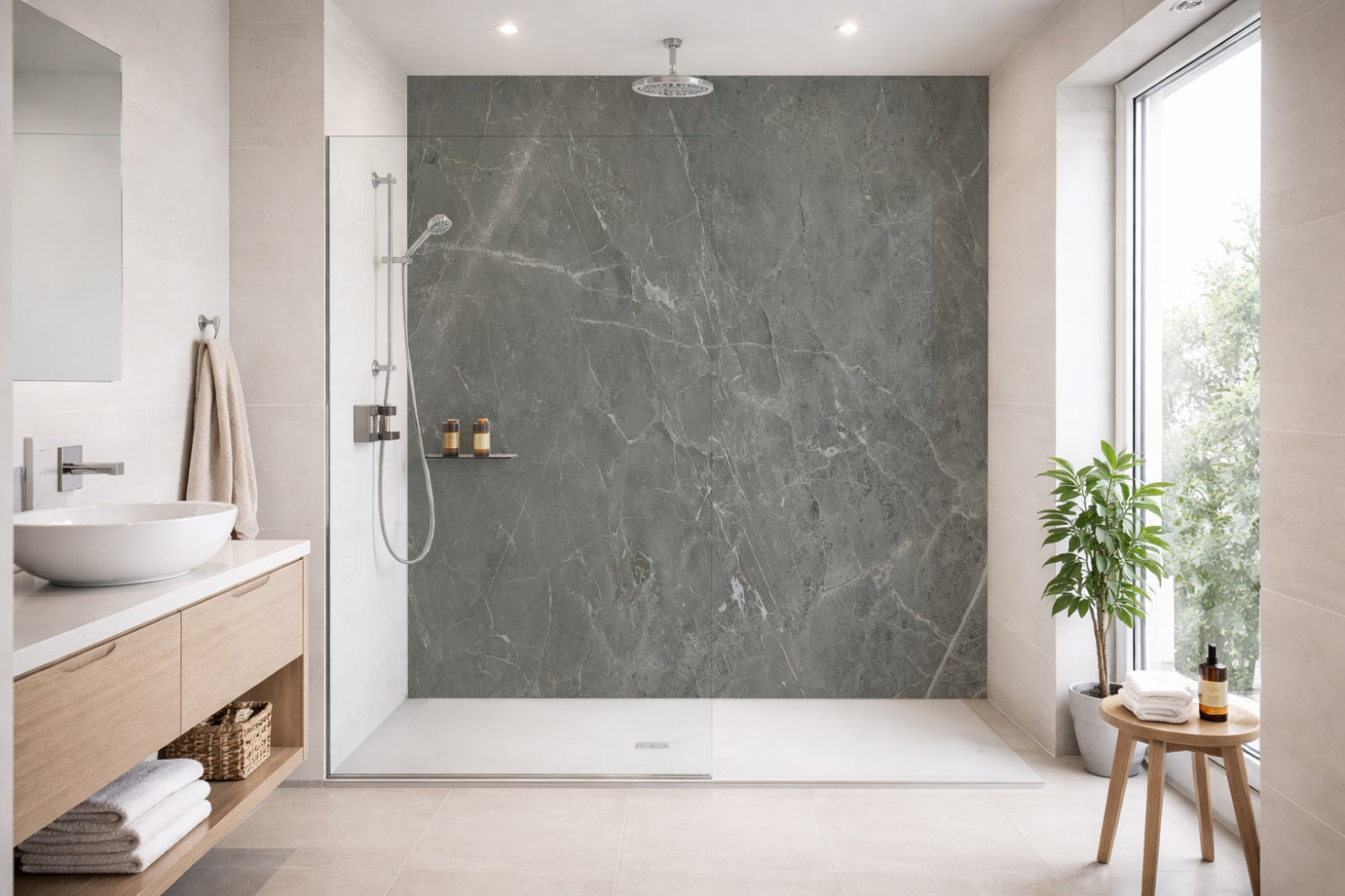 Duschrückwand Marmoroptik