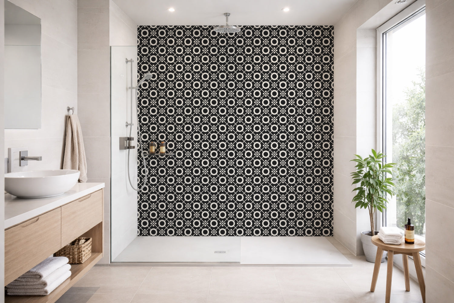 Toilettenrückwand Musteroptik