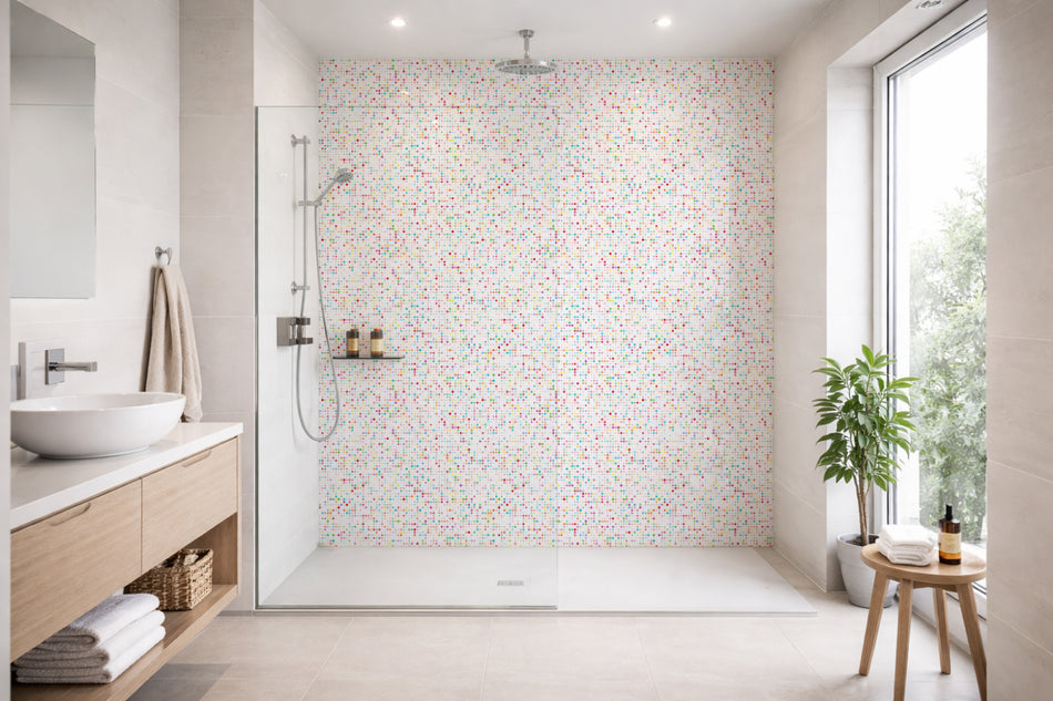 Toilettenrückwand Musteroptik