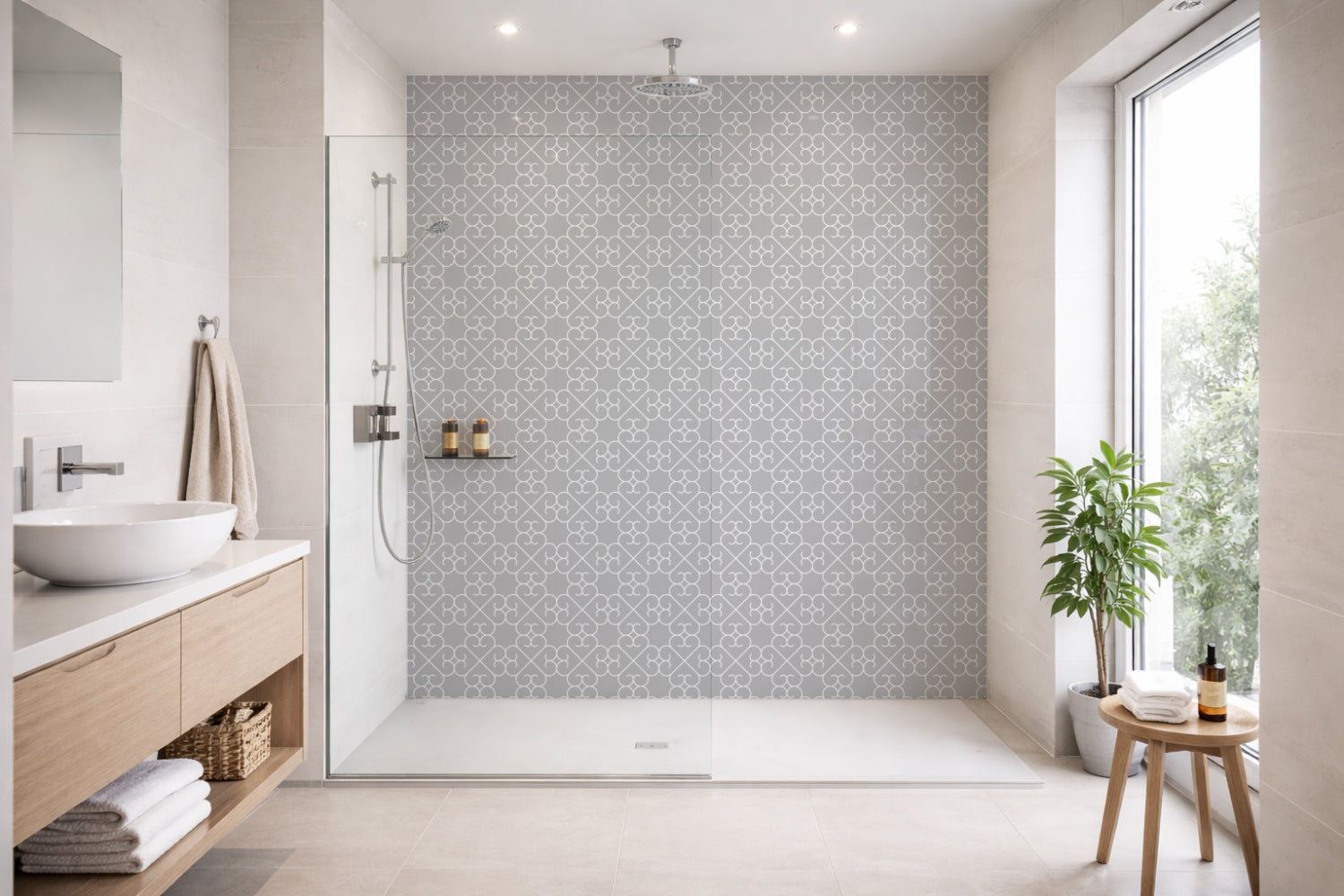 Toilettenrückwand Musteroptik