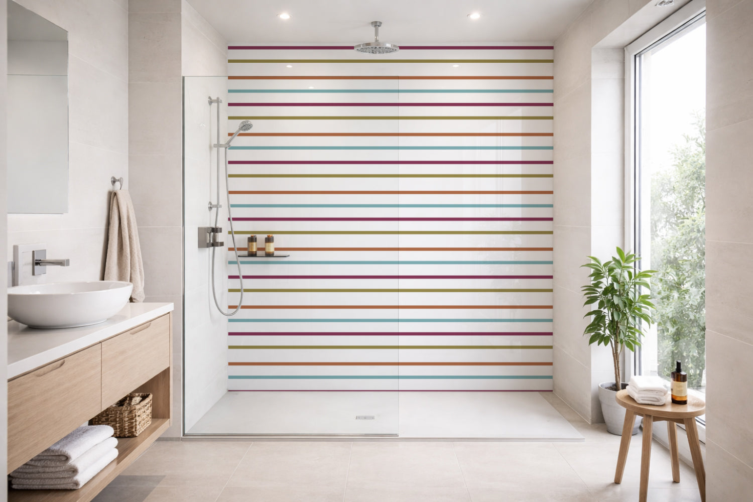 Toilettenrückwand Musteroptik