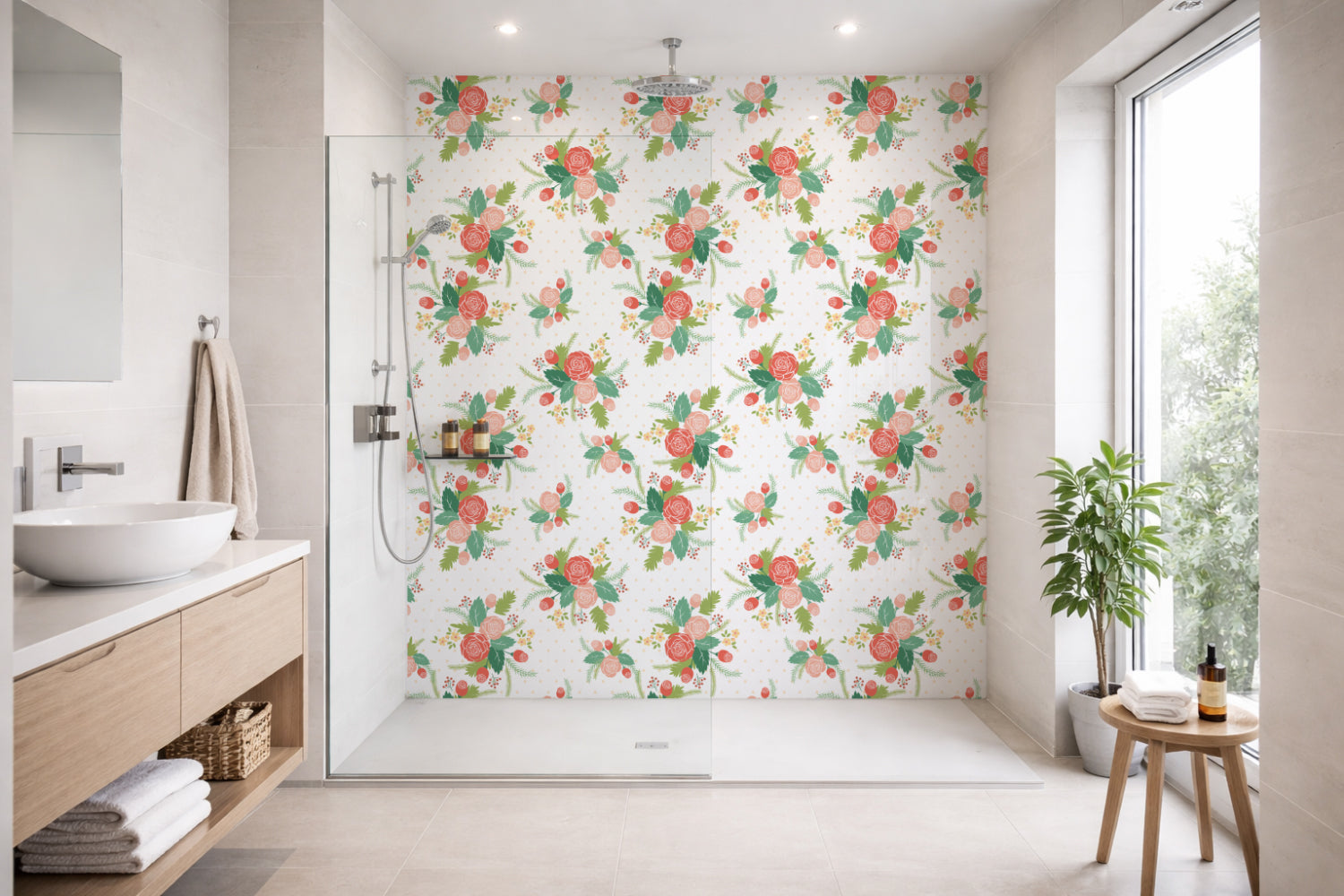 Toilettenrückwand Musteroptik