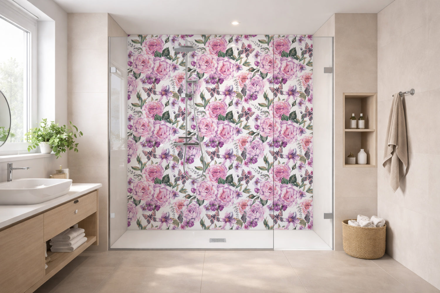 Toilettenrückwand Musteroptik