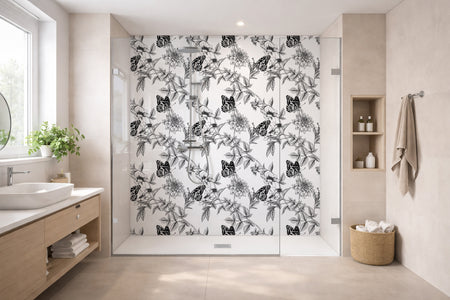 Toilettenrückwand Musteroptik