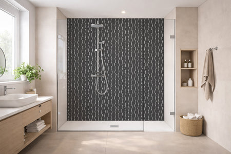 Toilettenrückwand Musteroptik