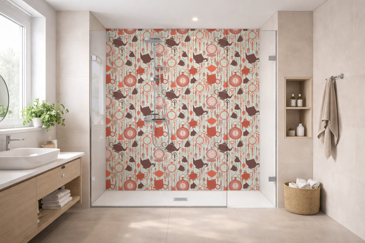 Toilettenrückwand Musteroptik