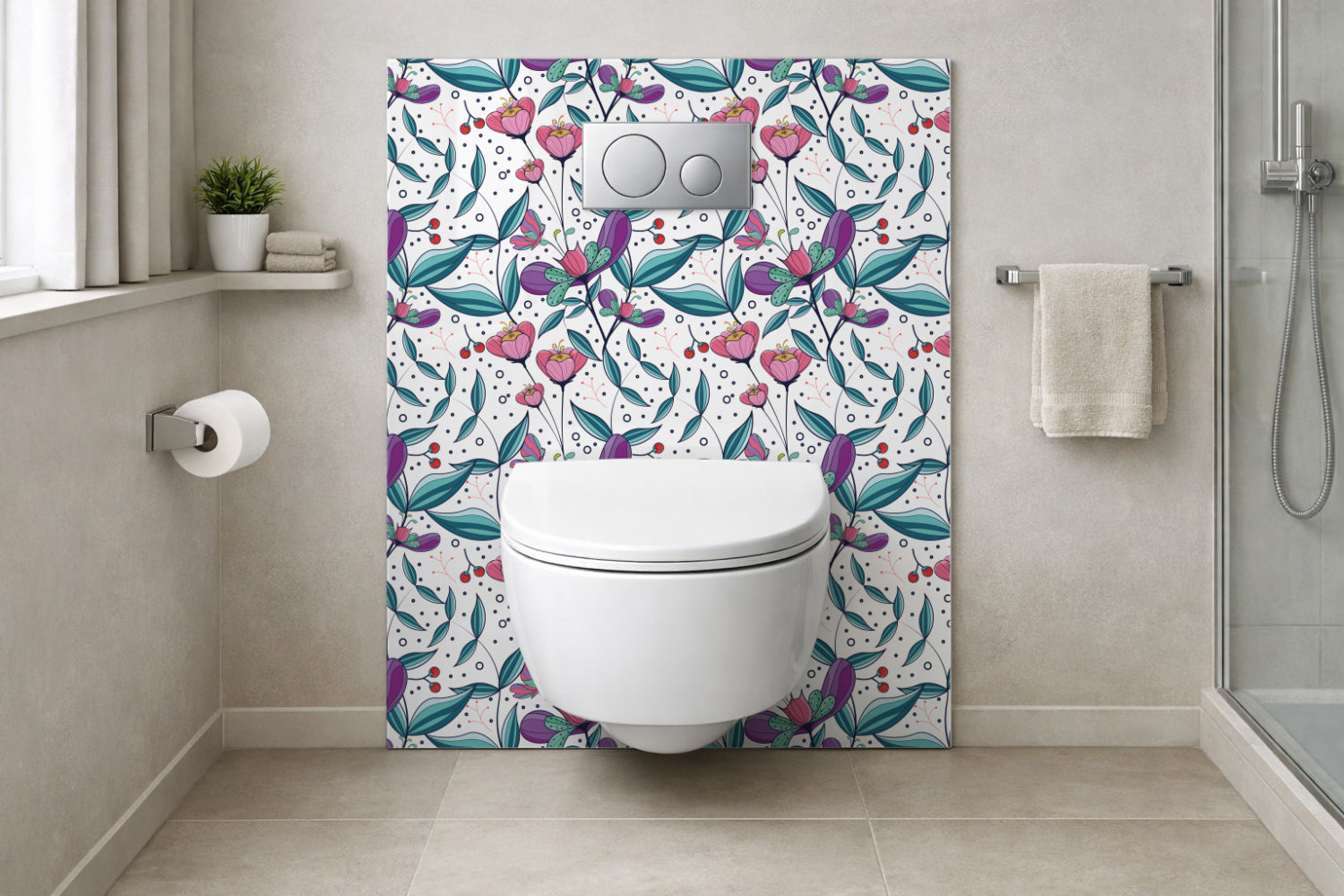 Toilettenrückwand Musteroptik