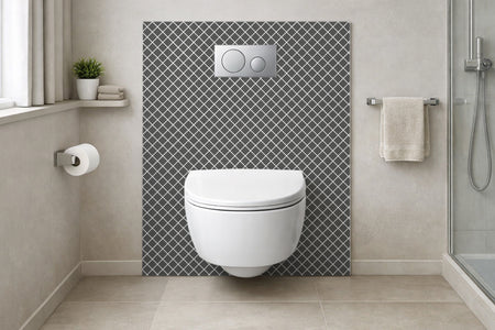 Toilettenrückwand Musteroptik