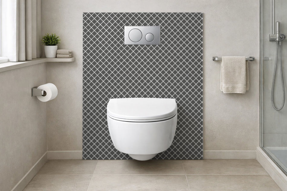 Toilettenrückwand Musteroptik