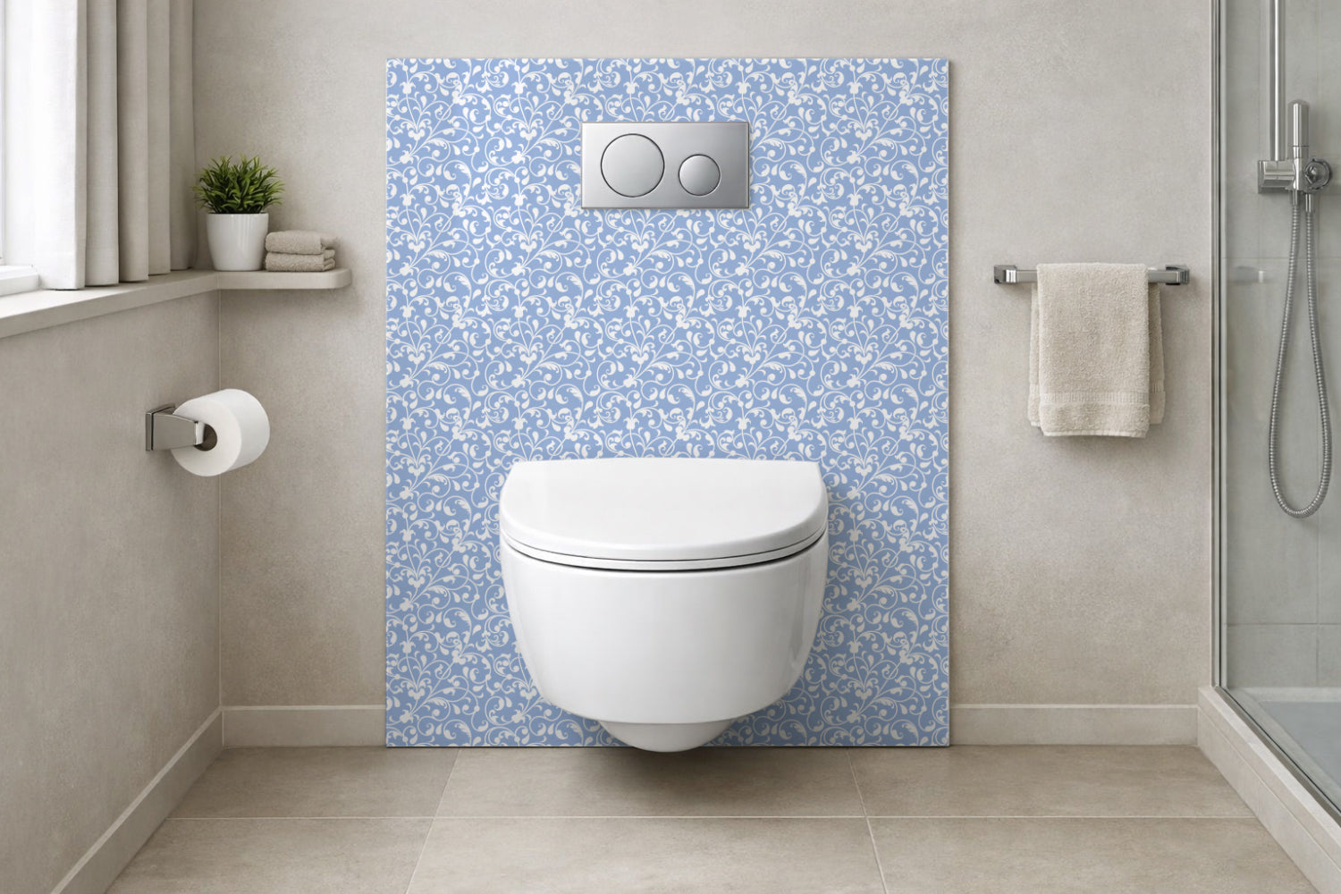 Toilettenrückwand Musteroptik