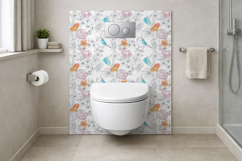 Toilettenrückwand Musteroptik