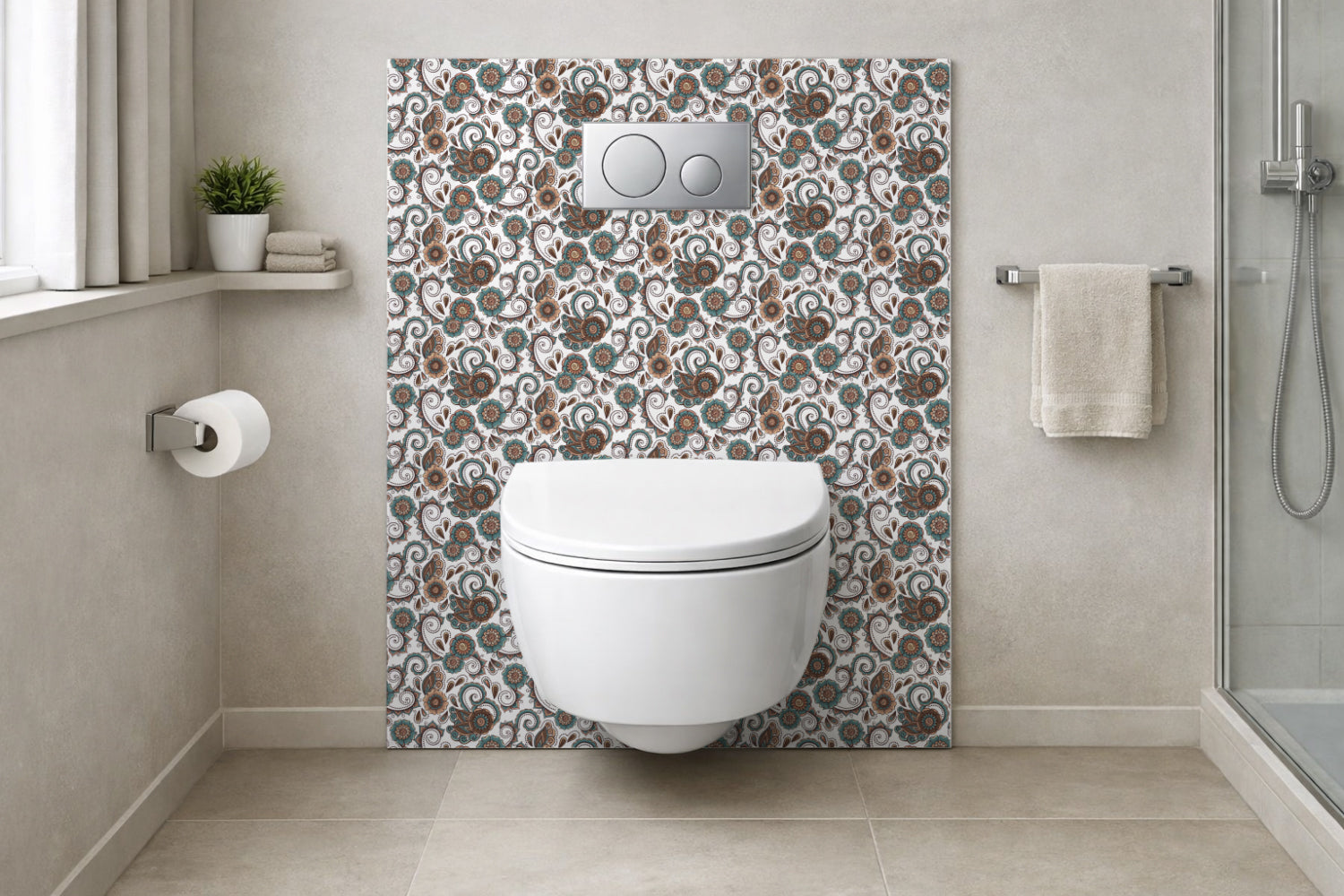 Toilettenrückwand Musteroptik
