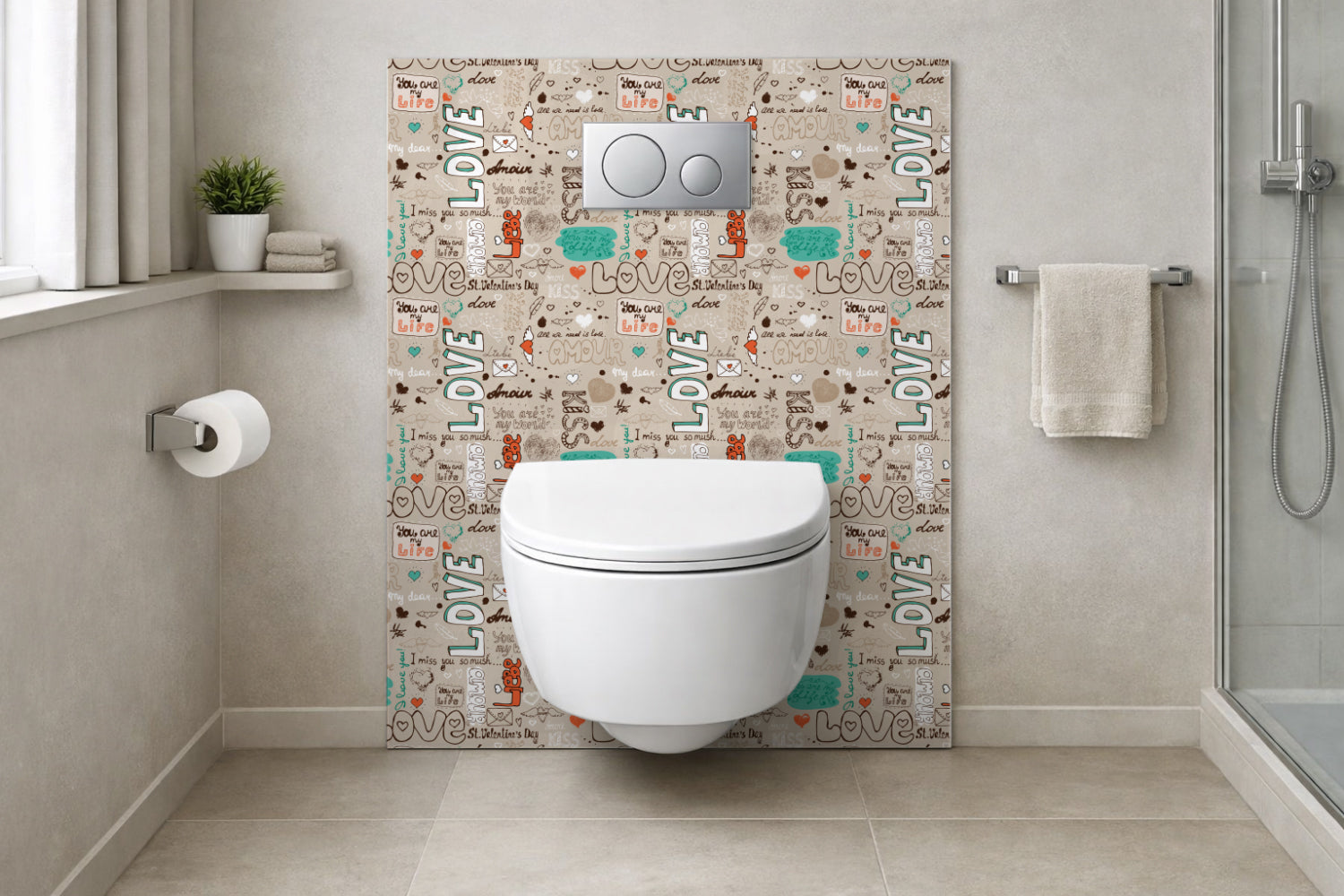 Toilettenrückwand Musteroptik