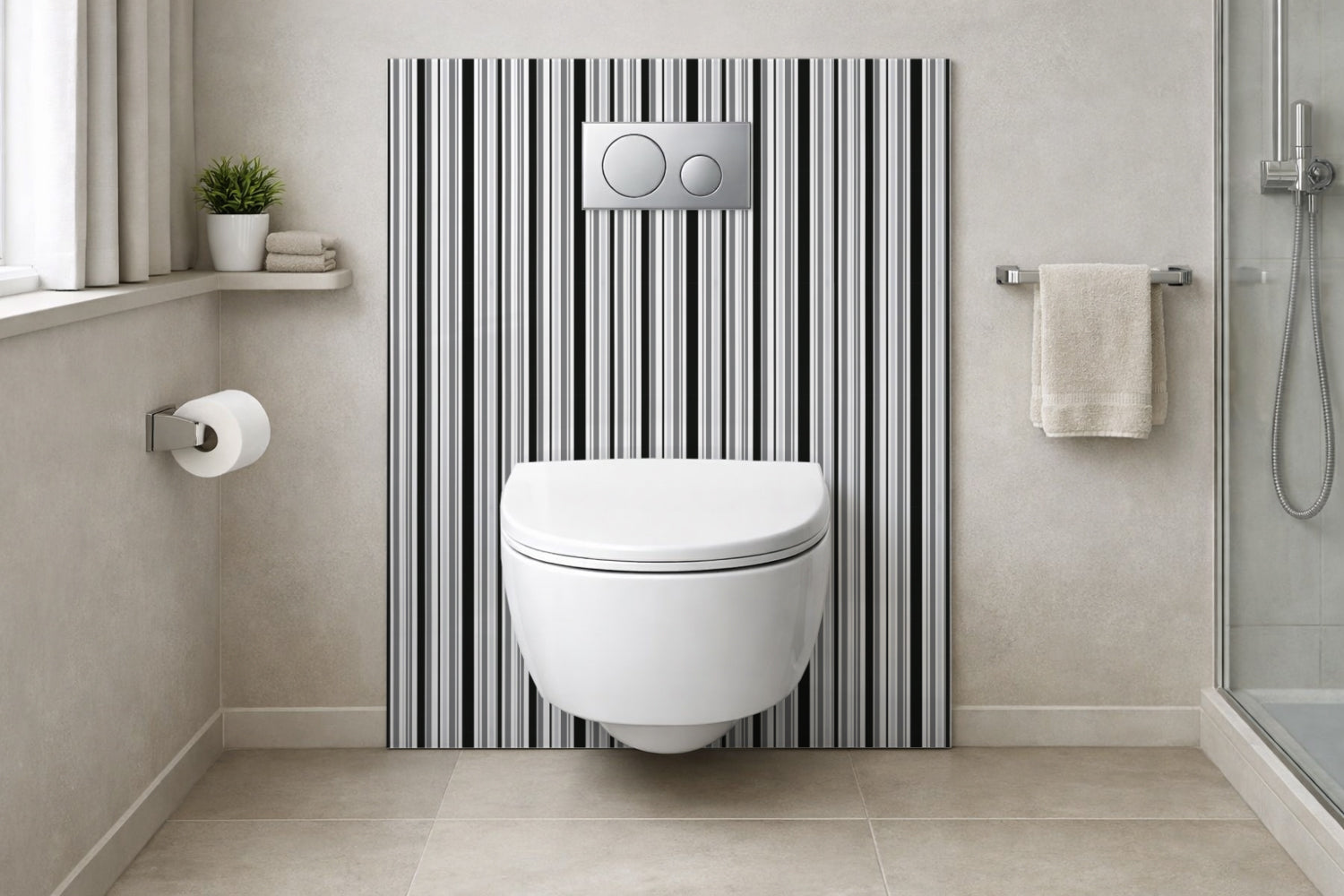 Toilettenrückwand Musteroptik
