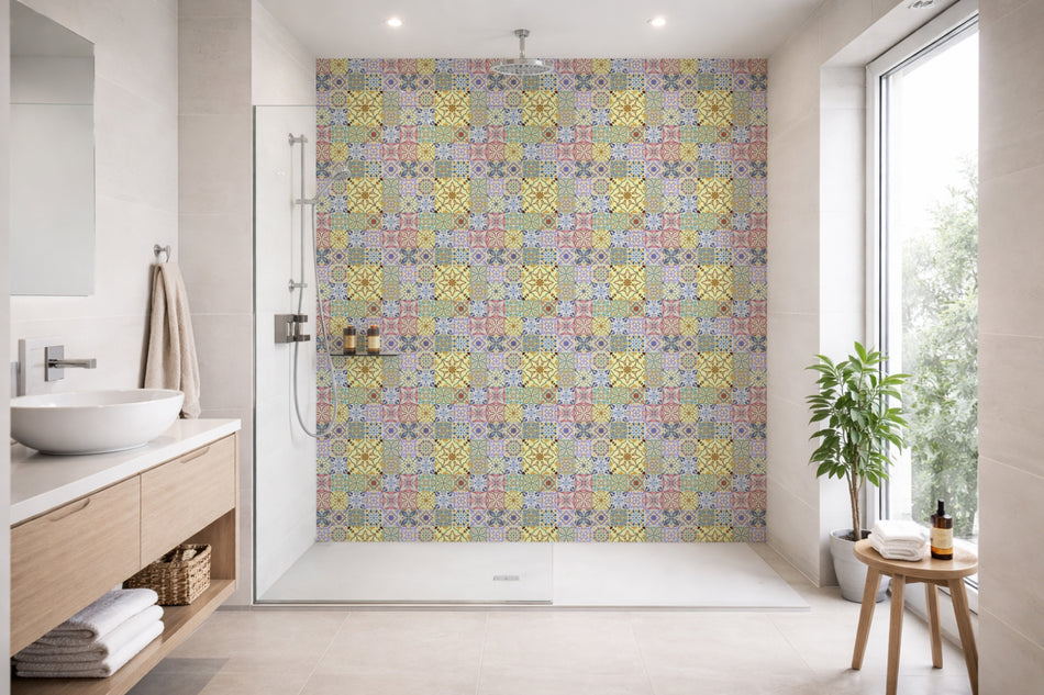 Toilettenrückwand Patchwork