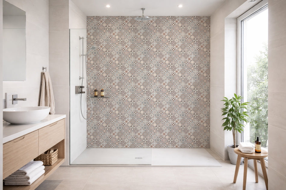 Toilettenrückwand Patchwork