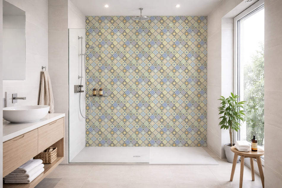 Toilettenrückwand Patchwork