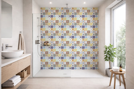 Toilettenrückwand Patchwork