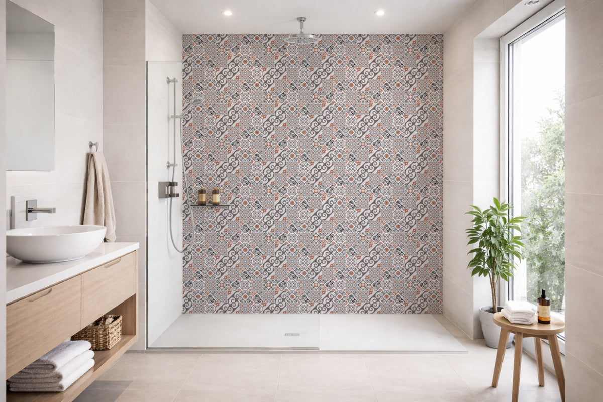 Toilettenrückwand Patchwork