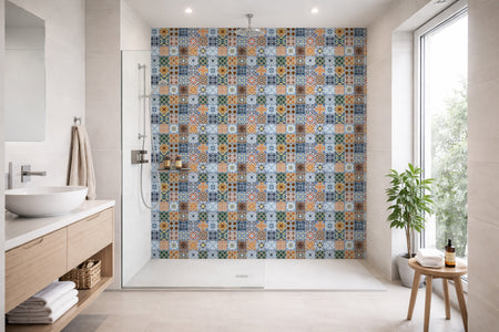 Toilettenrückwand Patchwork