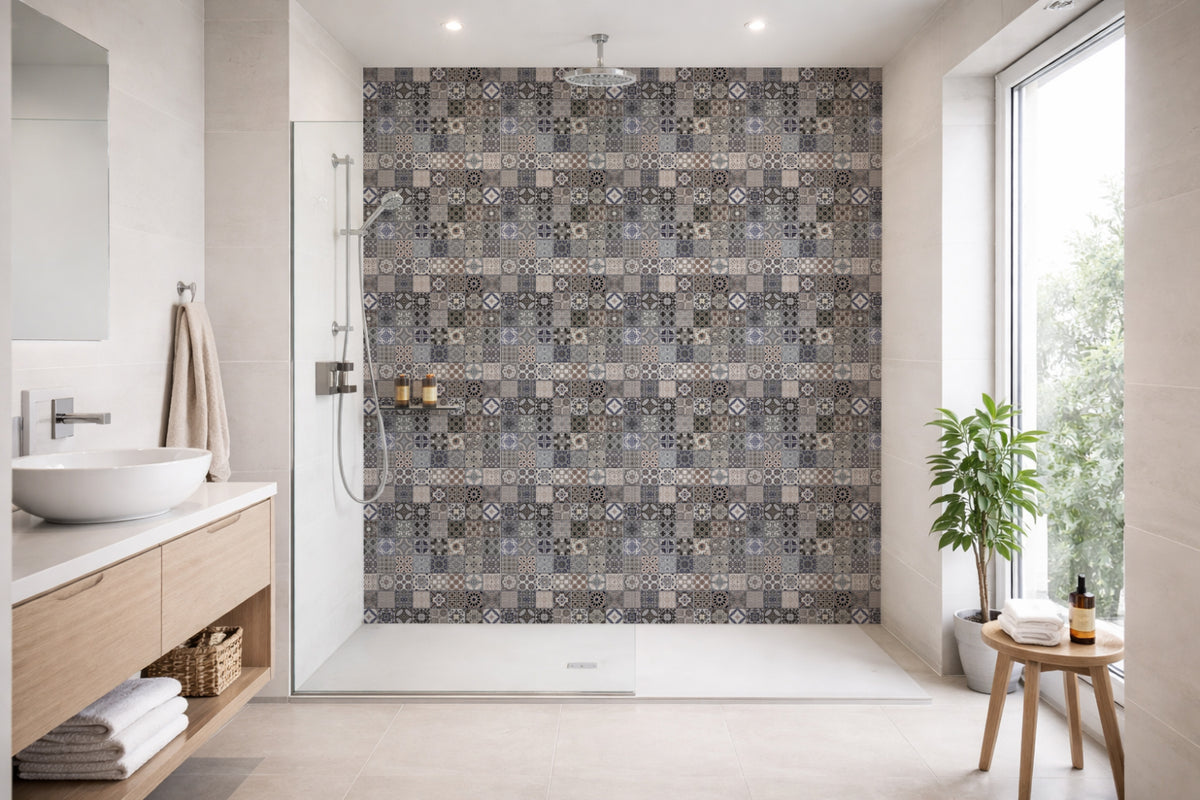 Toilettenrückwand Patchwork