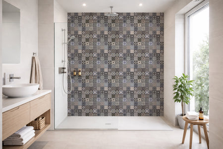 Toilettenrückwand Patchwork