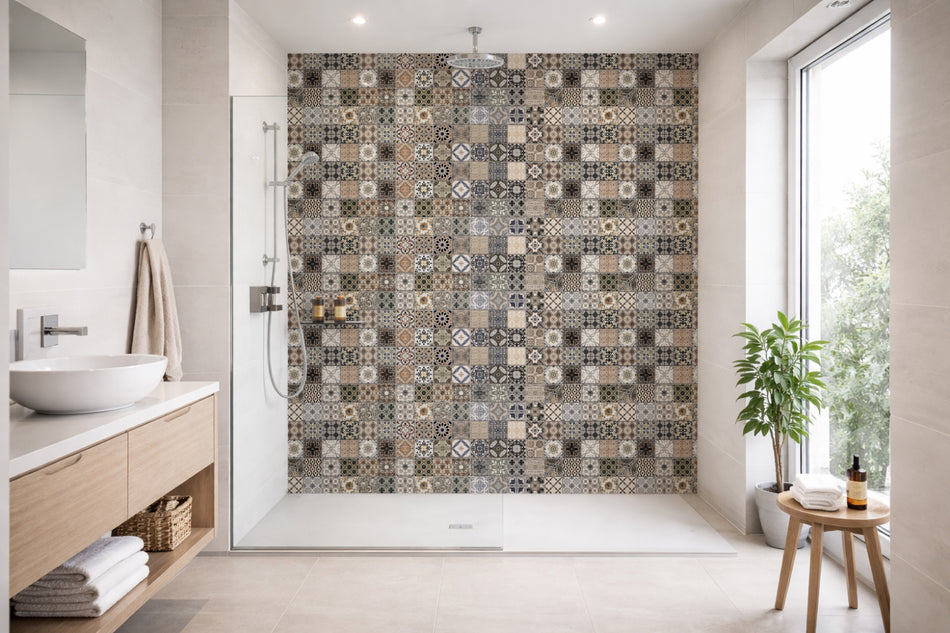 Toilettenrückwand Patchwork