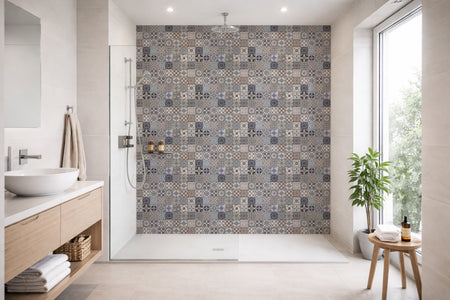 Toilettenrückwand Patchwork