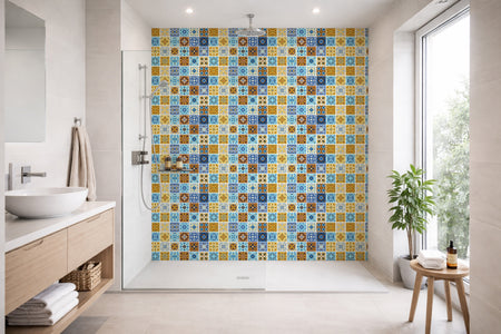 Toilettenrückwand Patchwork