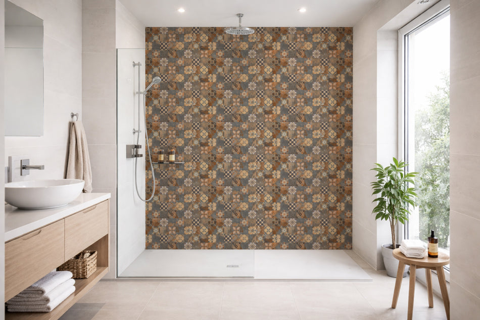 Toilettenrückwand Patchwork