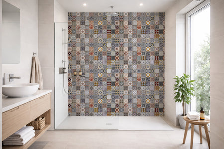 Toilettenrückwand Patchwork
