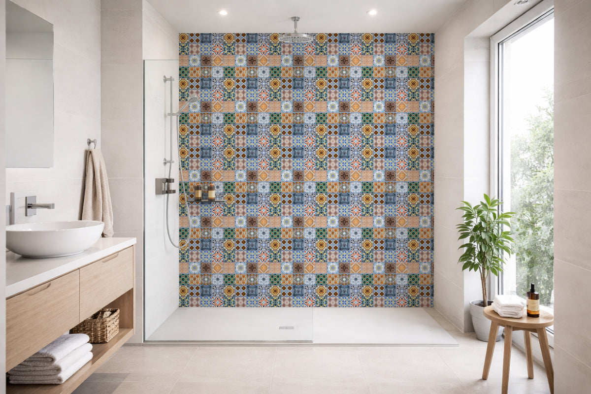 Toilettenrückwand Patchwork