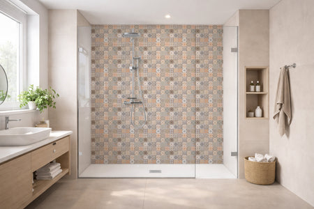 Toilettenrückwand Patchwork