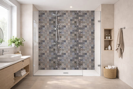 Toilettenrückwand Patchwork