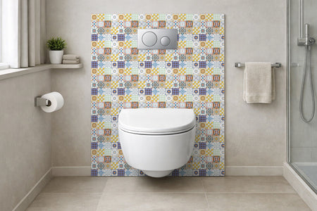 Toilettenrückwand Patchwork
