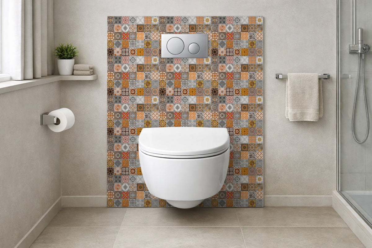Toilettenrückwand Patchwork