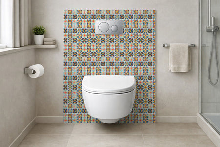 Toilettenrückwand Patchwork