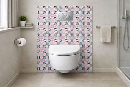 Toilettenrückwand Patchwork