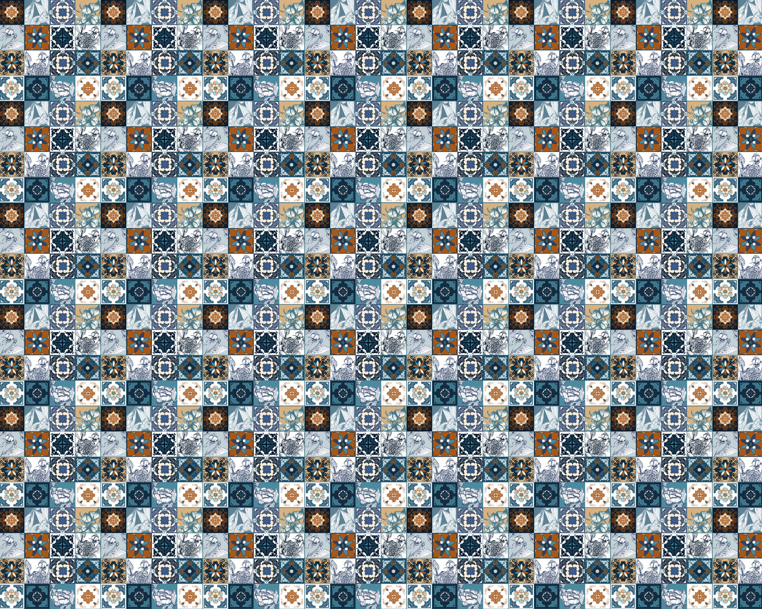 Toilettenrückwand Patchwork