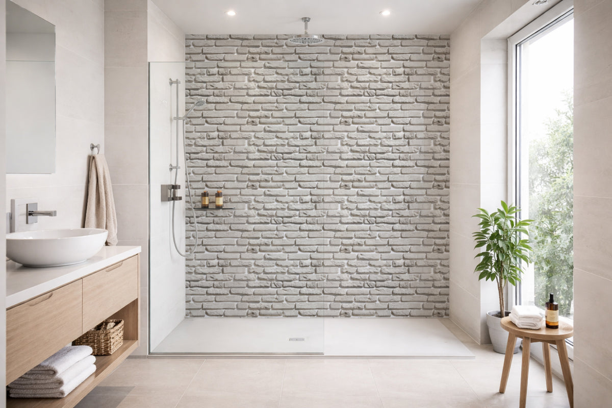 Toilettenrückwand Steinoptik