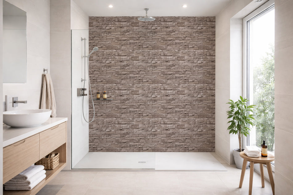 Toilettenrückwand Steinoptik