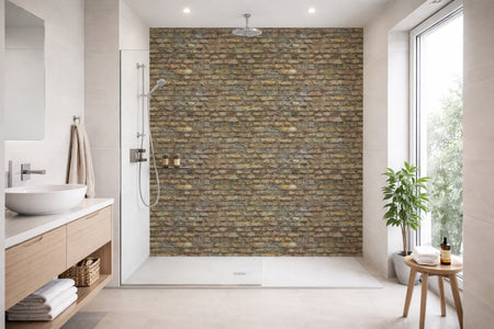 Toilettenrückwand Steinoptik