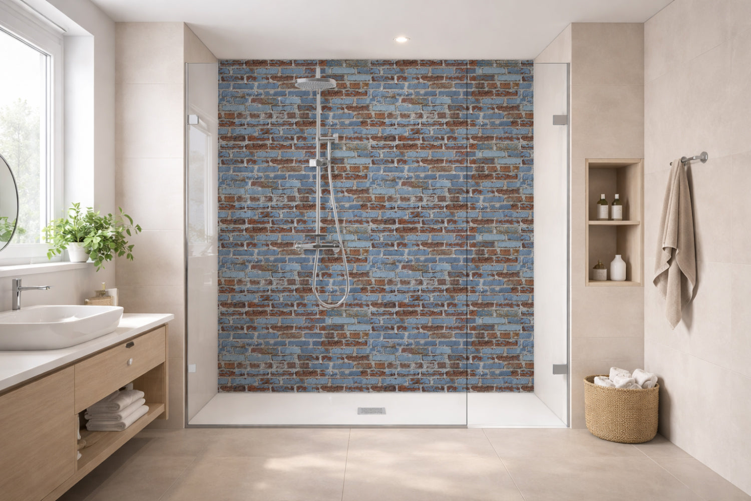 Toilettenrückwand Steinoptik