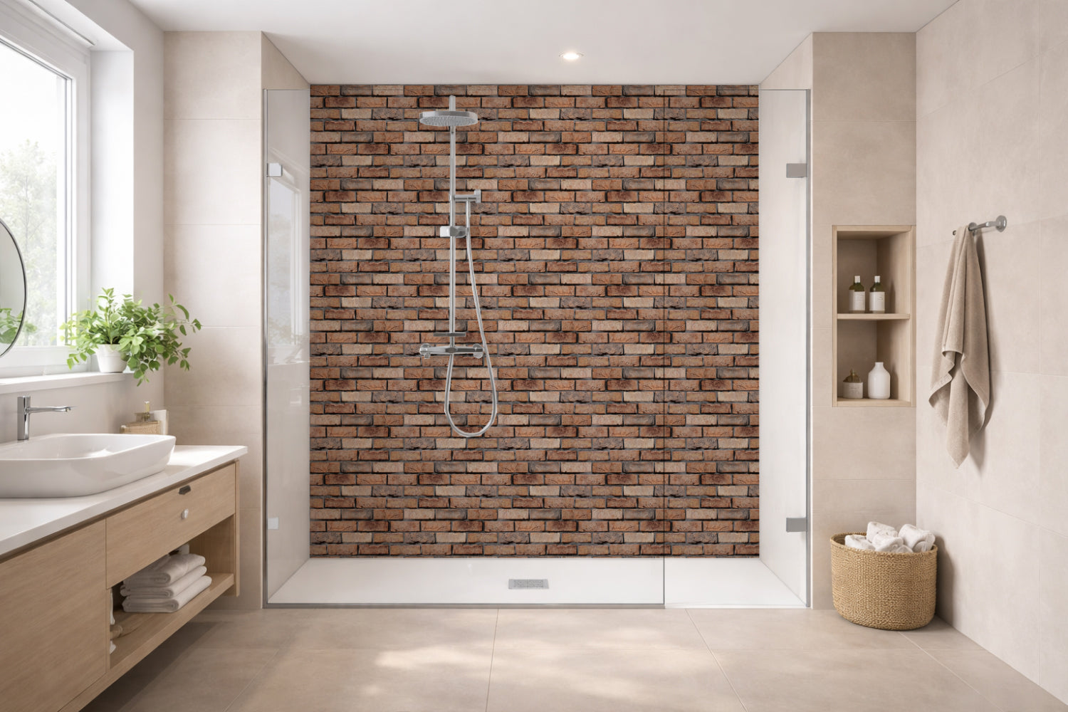 Toilettenrückwand Steinoptik